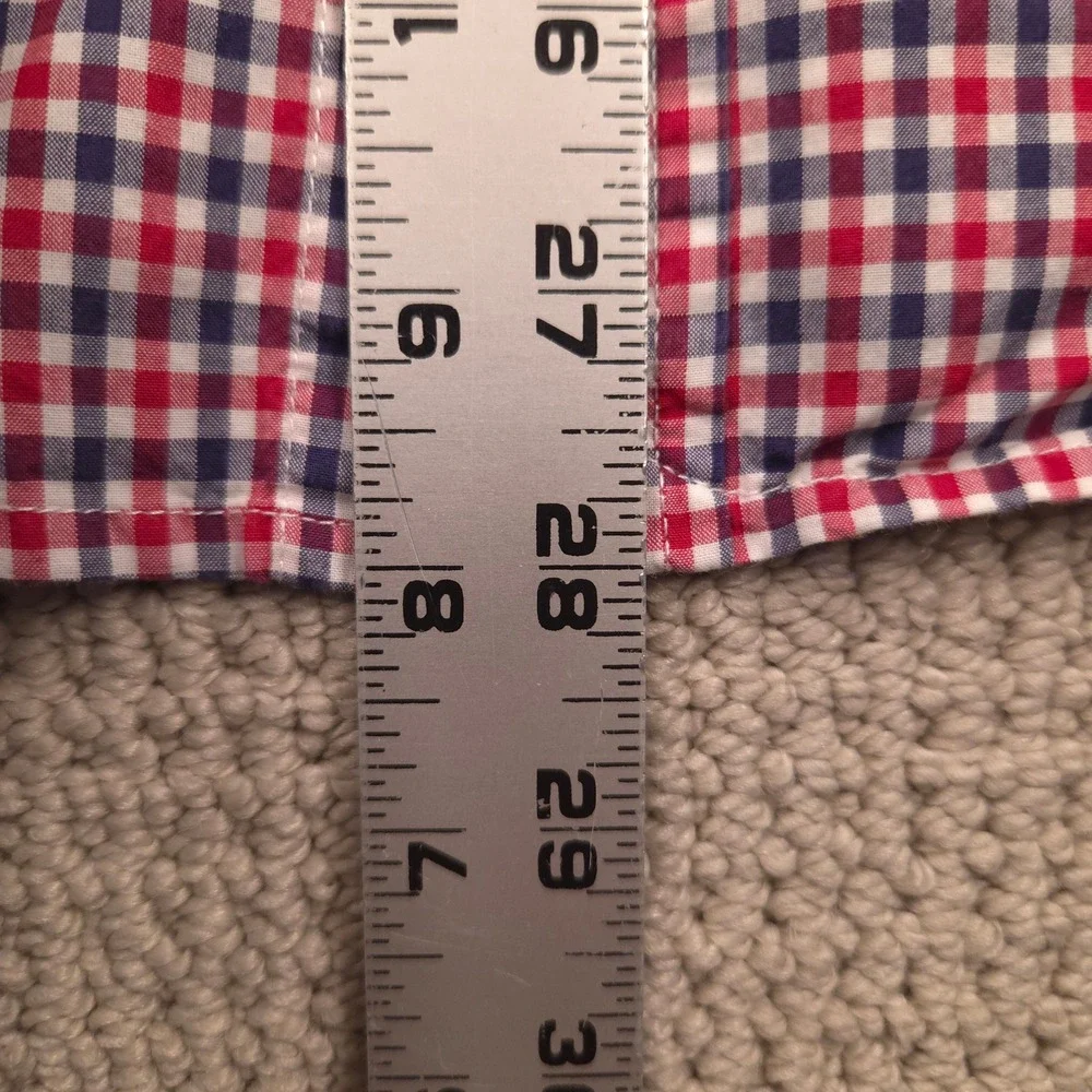 Ralph Lauren Button Down Long Sleeve Shirt Red White Blue Plaid‎ Boys Youth XL